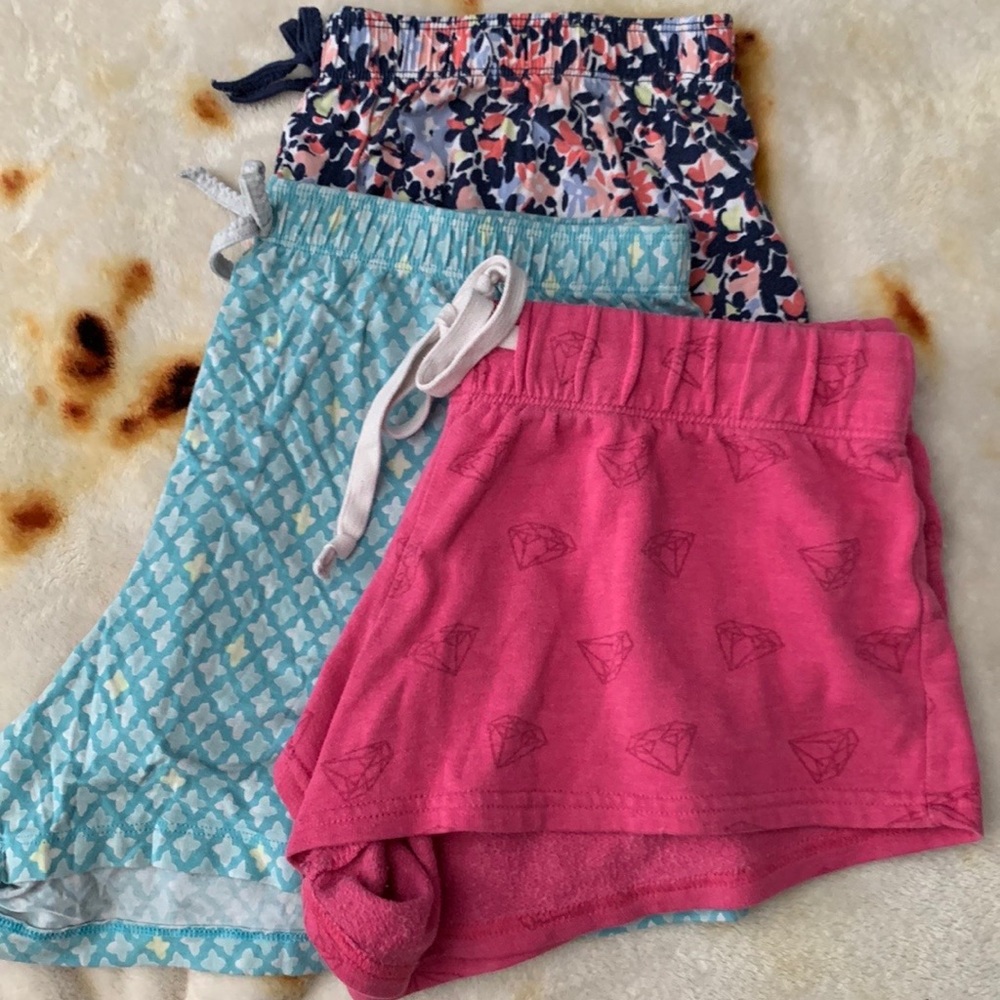 Three patterned lounge shorts size small